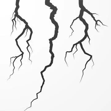 Set of rift and cleft. Split broken surfase. Crack vector illustration isolat Stock Illustration