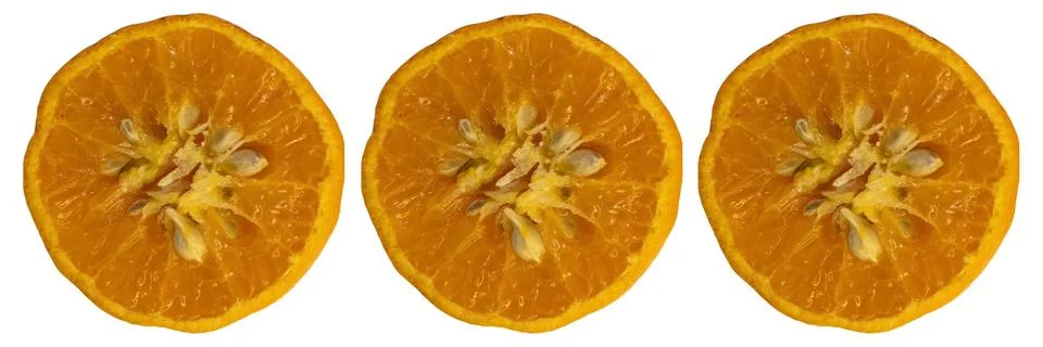 Set of ripe orange mandarines in withe background. Stock Photos