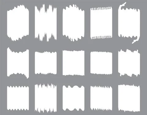 Set of ripped and torn blank paper background. Vector Illustrazione stock