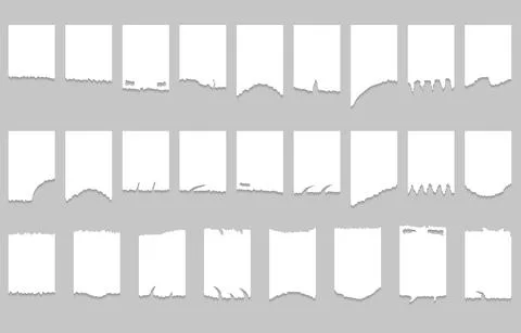 Set of ripped and torn paper background. Vector illustration. Stock-Illustration