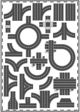 Set of road elements. Stock Illustration