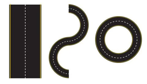 Set of road illustration design over a white background Ilustração Stock