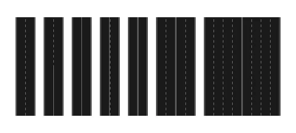Set of road marking elements. Simple design for websites and apps. Stock Illustration