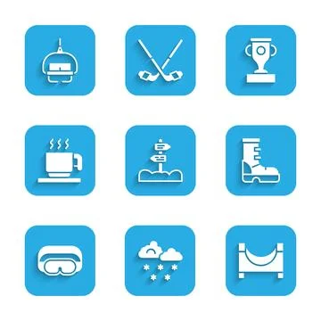 Set Road traffic signpost, Cloud with snow, Skate park, Waterproof rubber boot 스톡 일러스트
