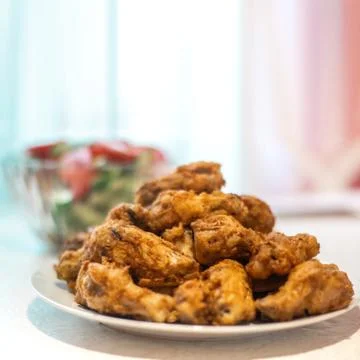 Set of Roasted crispy chicken wings Foto stock
