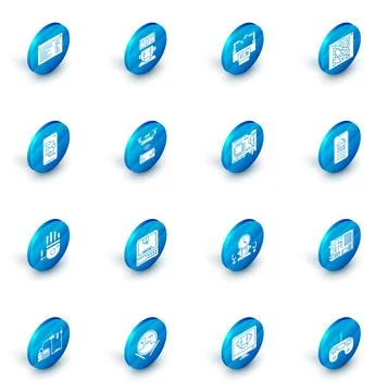 Set Robot, Assembly line, Global technology or social network, Algorithm Stockillustratie