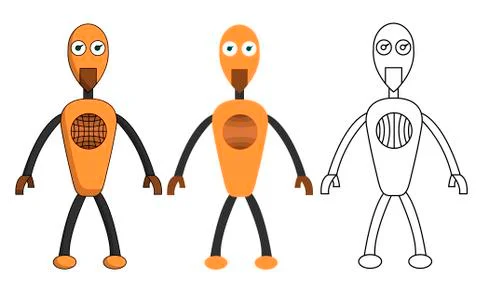 Set of robot boy in different style. Isolated stock vector illustration Stock Illustration