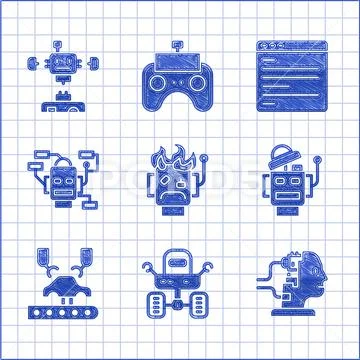 Set Robot burned out, Mars rover, for maintenance, Robotic robot arm on ...