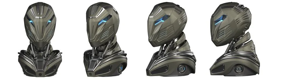 Set of robot heads Stock Illustration