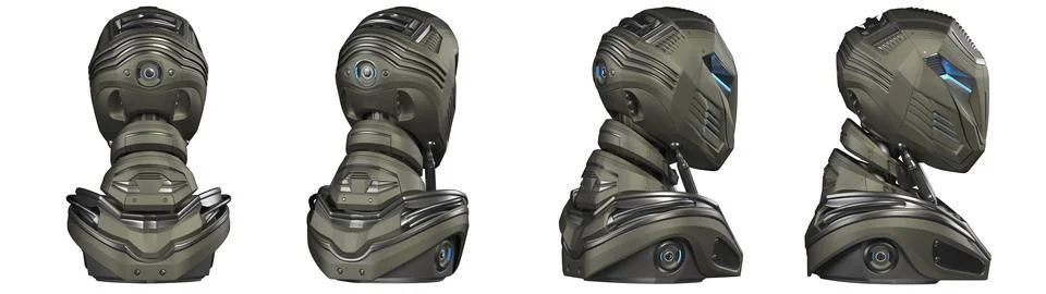 Set of robot heads Stock Illustration