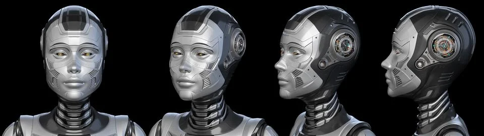 Set of robot heads Illustrazione stock