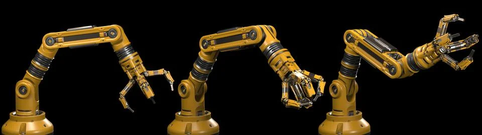Set of ROBOTIC arms Stock Illustration