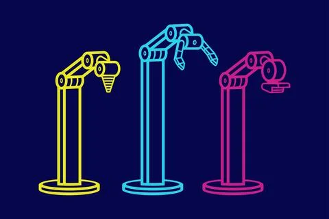 Set of robotic arms Stock Illustration