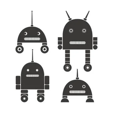 Set of robots Stock Illustration
