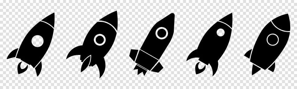 Set of rocket icon Stock Illustration