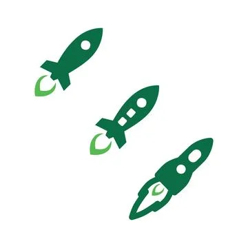 Set rocket icon star ship Stock Illustration