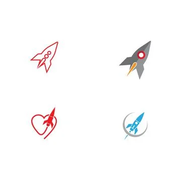 Set Rocket Logo Template vector Иллюстрация