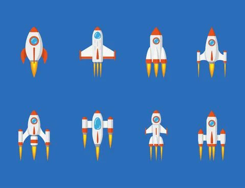 Set of rockets Stock Illustration