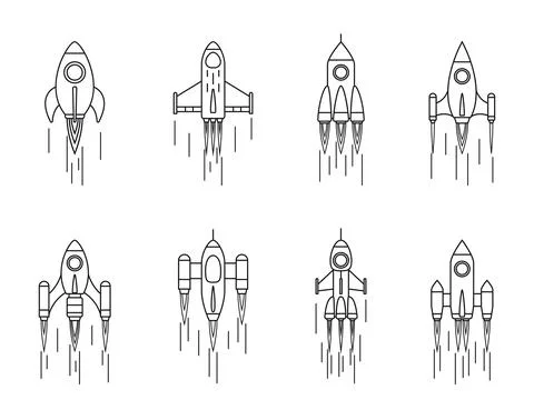 Set of rockets Stock Illustration