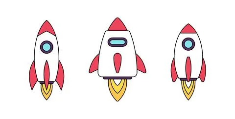 Set of Rockets Stock Illustration