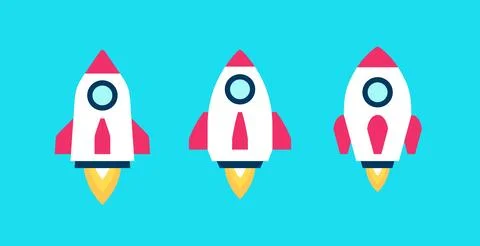 Set of Rockets Stock Illustration