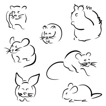Set of rodents Stock Illustration