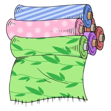 Set roll of paper, cloth Stock Illustration