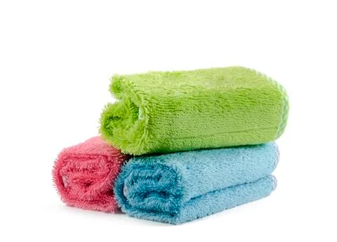 Set of rolled towels Stock Photos