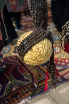 Set of Rolls of colotful string Stock Photos