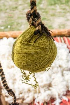 Set of Rolls of colotful string Stock Photos