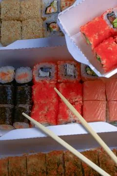 Set of rolls with soft selective focus Stock Photos