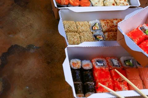 Set of rolls with soft selective focus Stock Photos