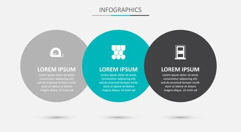 Set Roof tile, Roulette construction and Closed door. Business infographic Illustration