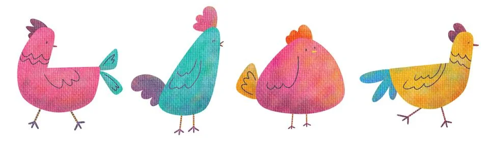 Set of rooster illustration Stock Illustration