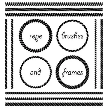 Set of rope brushes and frames Stockillustratie