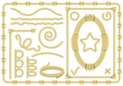 Set of rope elements Stock Illustration