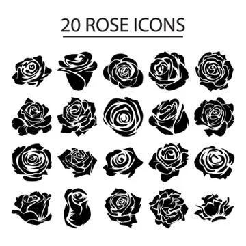 Set Of Rose Icons Stock-Illustration