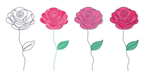 Set of roses Stock Illustration