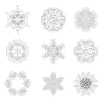 Set of Rosettes Isolated Set of Rosettes Isolated on White Background Copy... Stock Photos