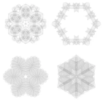 Set of Rosettes Isolated Set of Rosettes Isolated on White Background Copy... 스톡 사진