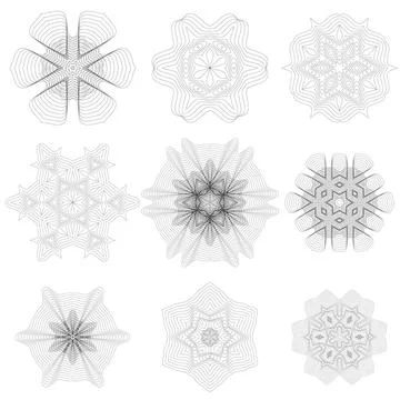 Set of Rosettes Isolated Set of Rosettes Isolated on White Background Copy... Stock Photos