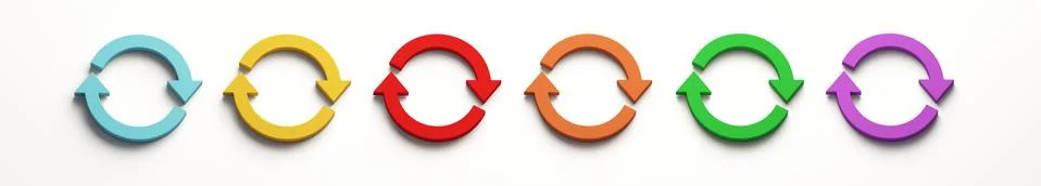 Set of Rotate Symbol. 3D Render Illustration Stock Illustration
