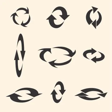 Set of Rotating Arrows. Refresh, Reload, Recycle Sign. Illustrazione stock
