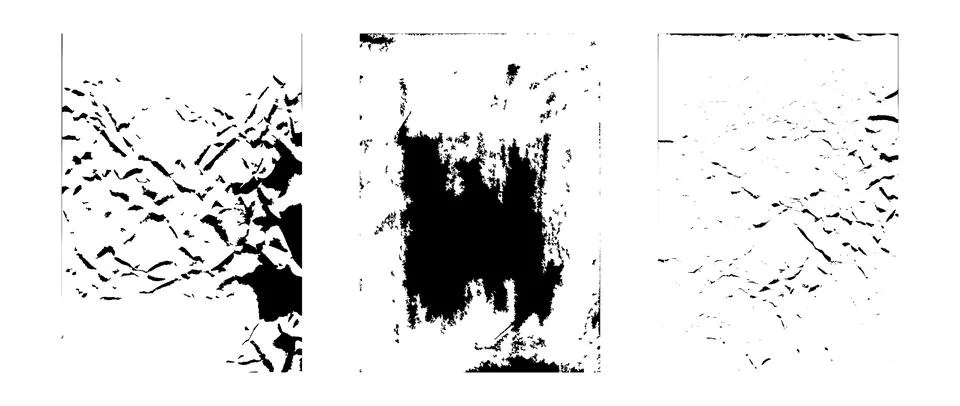 Set of rough grunge papers. Aged photocopy texture overlay collection. Vintage Stock Illustration