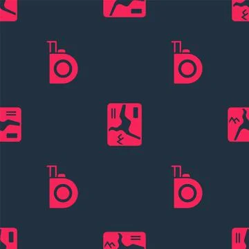 Set Roulette construction and Topographic map on seamless pattern. Vector Illustrazione stock