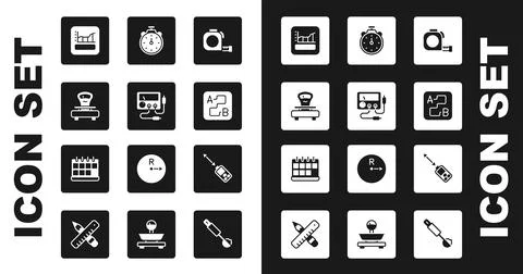 Set Roulette construction, Multimeter, voltmeter, Scales, Graph, schedule, chart Stock Illustration