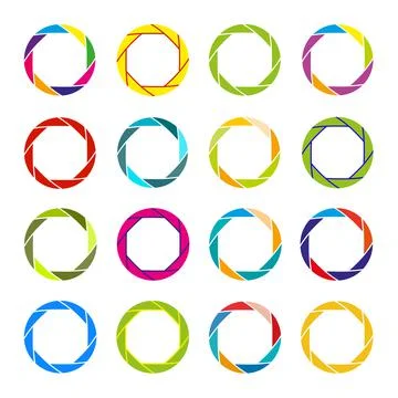 Set of round and circular decorative  frames  and  borders . Stock Illustration