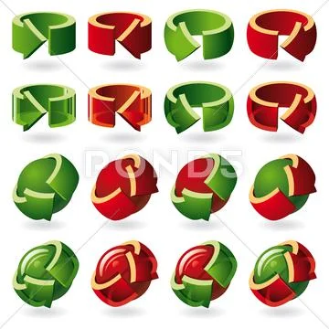Set of round arrow icons Stock Illustration
