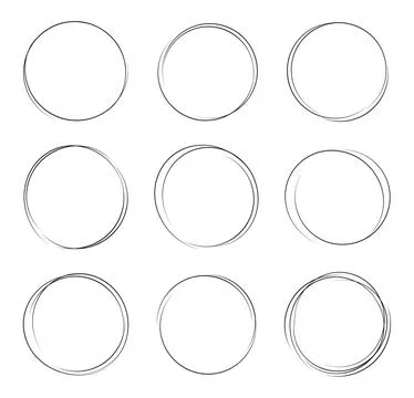 Set of round border background. Circles frames decoration elements design. Stock Illustration