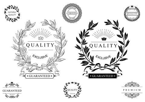 Set of round classical emblems Stock Illustration
